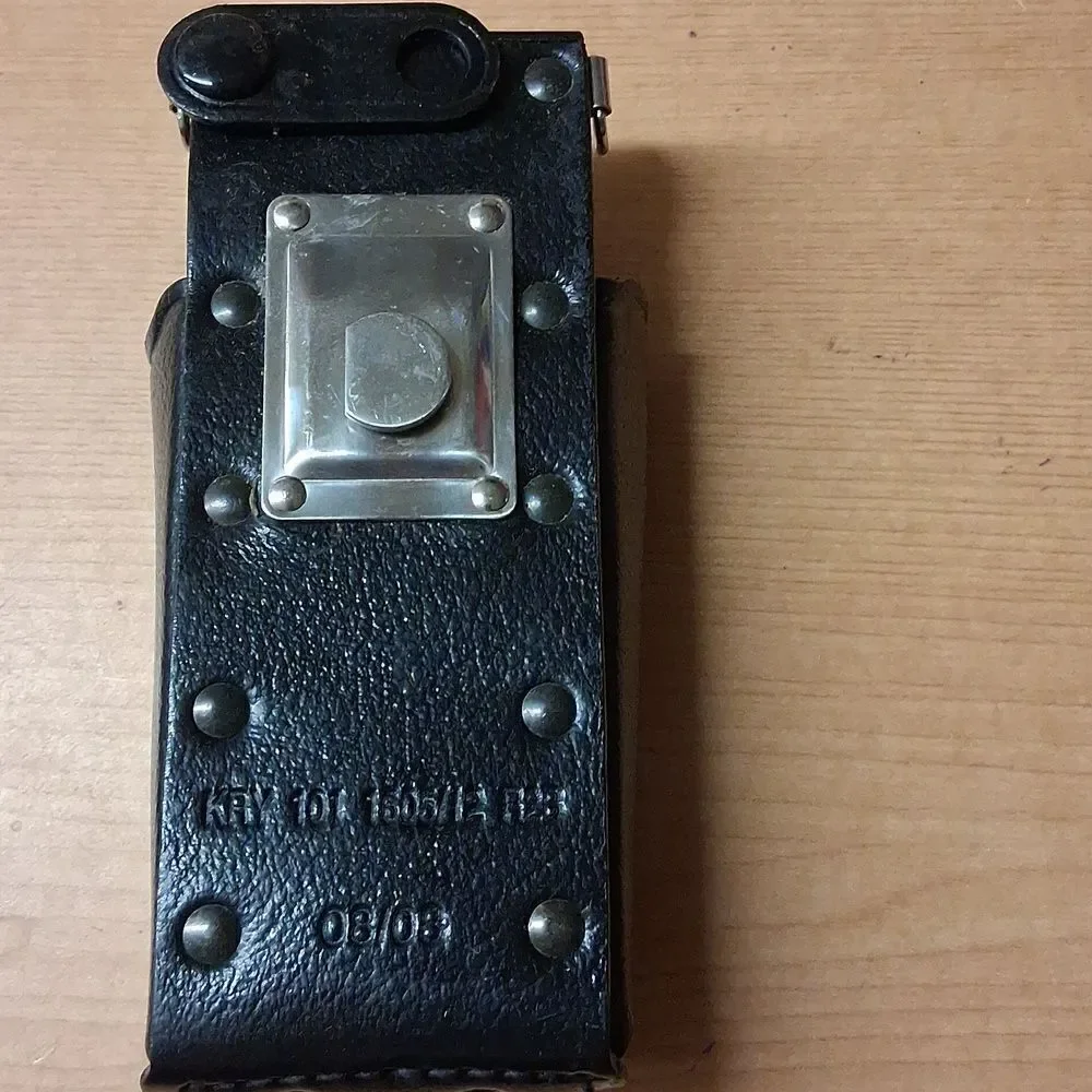 2-Harris Macom 2-way Radio Holster KRY 101 1605/12 R2B, strap, & bonus belt clip